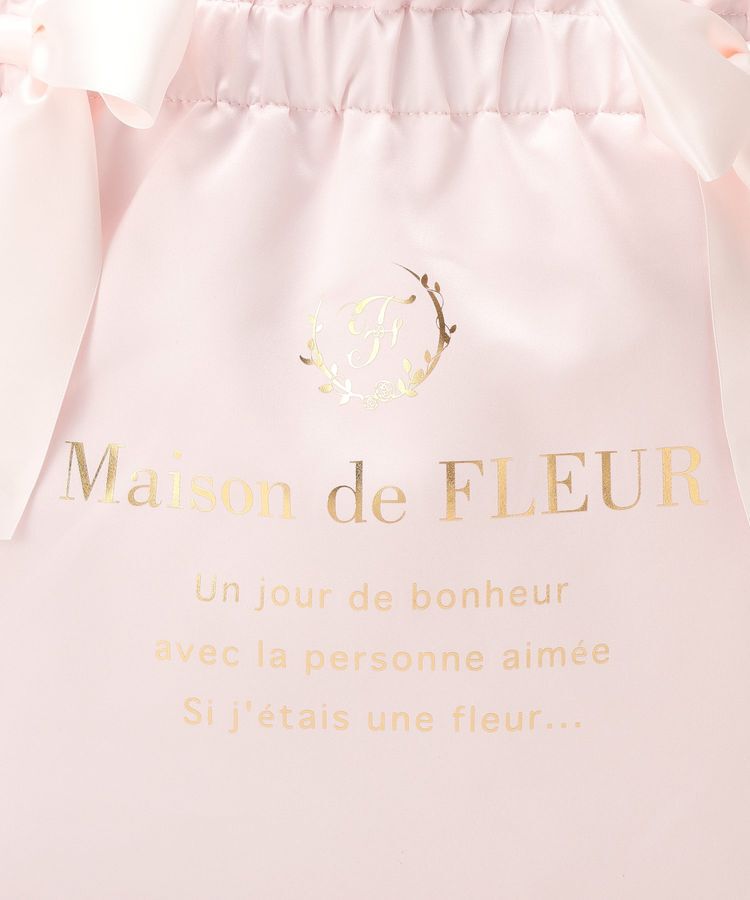 Maison de FLEUR「【2点セット】ダブルリボンギャザートート・ポーチ」|トートバッグ|