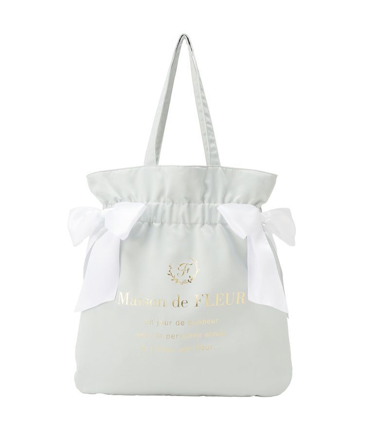 Maison de FLEUR「【2点セット】ダブルリボンギャザートート・ポーチ」|トートバッグ|