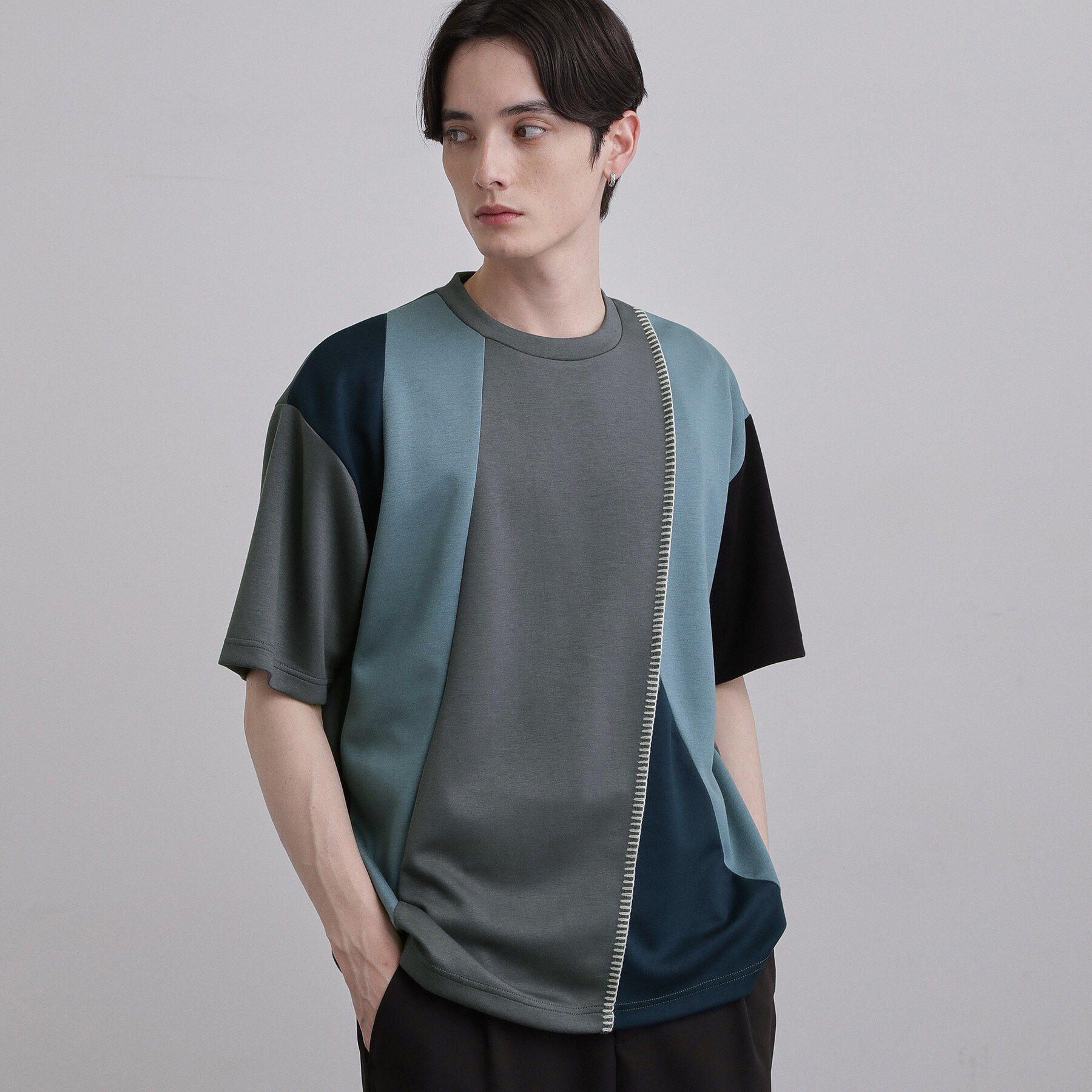 tk.TAKEO KIKUCHI「ダイヤゴナル半袖カットソー」|Tシャツ・カットソー|チャコールグレー(5