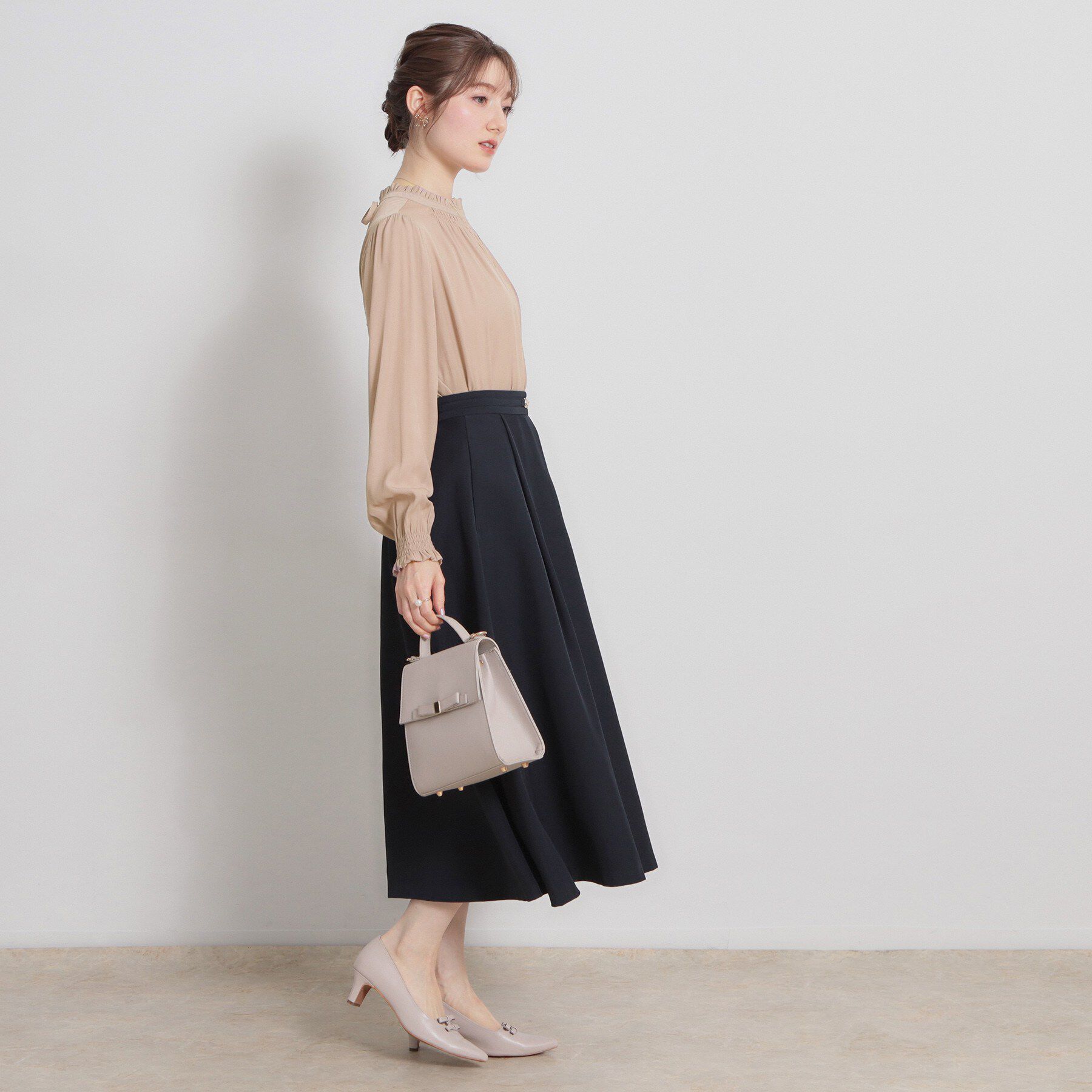 Couture broach「【前後2WAY・洗える】RTピケ リボン ブラウス」|シャツ・ブラウス|