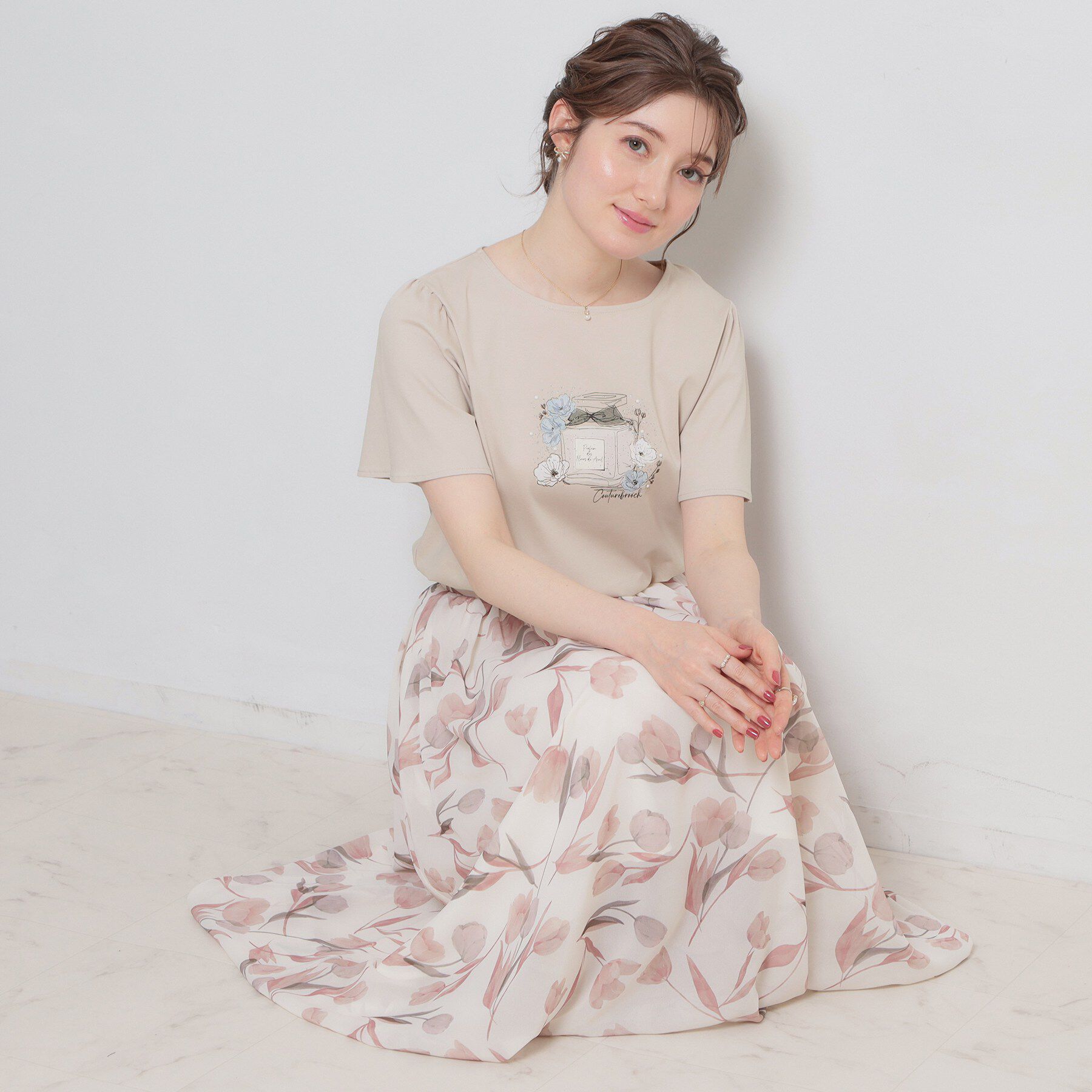 Couture broach「【接触冷感・UVカット】パフュームプリントTシャツ」|Tシャツ・カットソー|