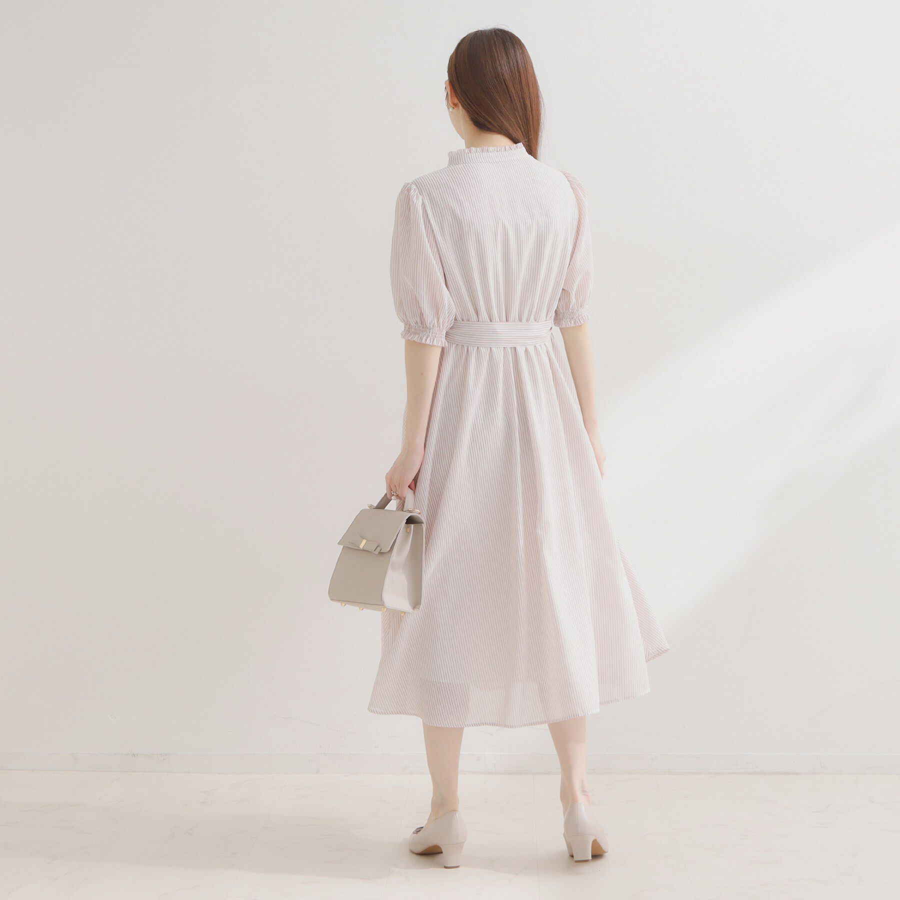 Couture broach「【洗える】シアーストライプ ワンピース」|ワンピース|