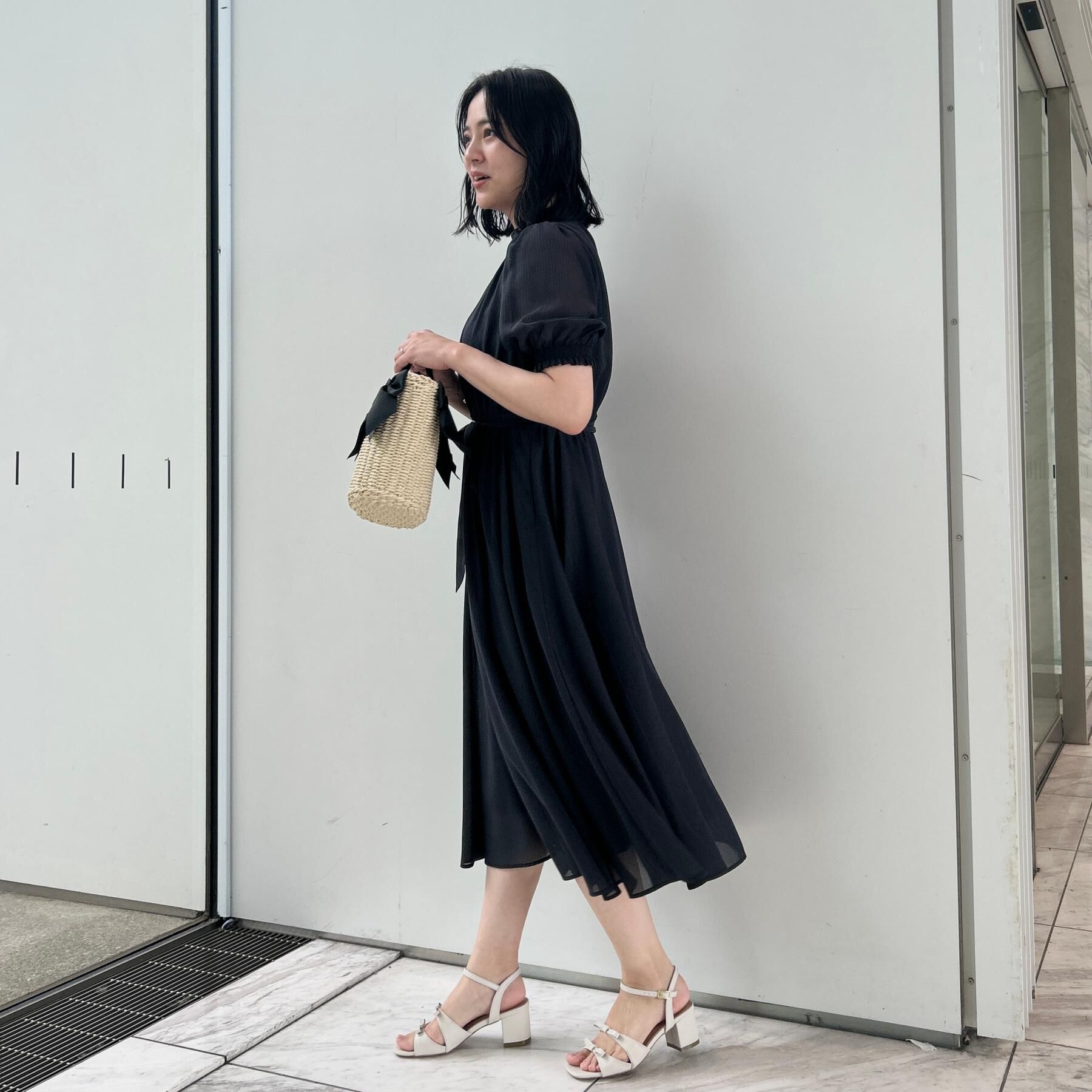 Couture broach「【洗える】シアーストライプ ワンピース」|ワンピース|