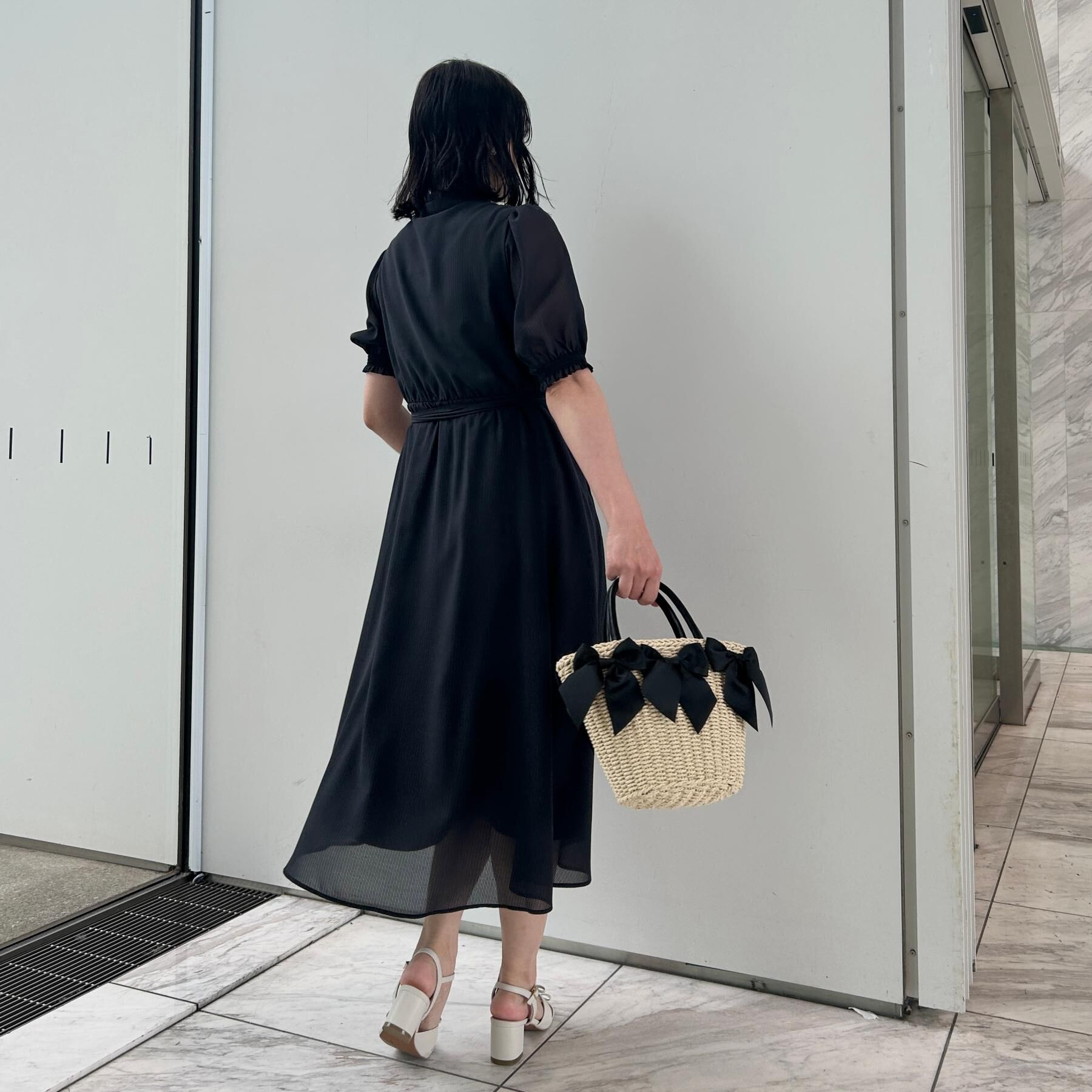 Couture broach「【洗える】シアーストライプ ワンピース」|ワンピース|