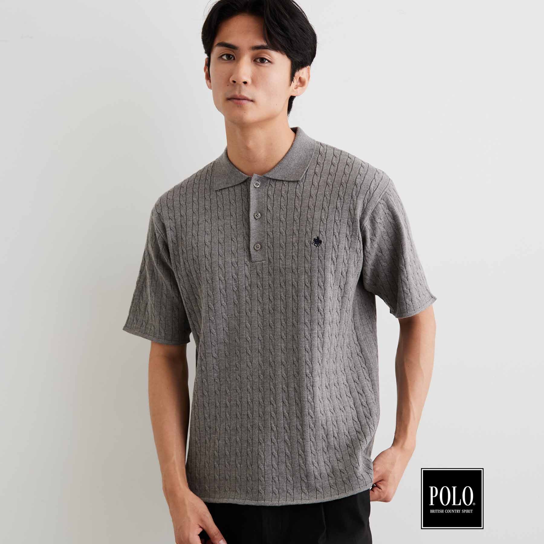 THE SHOP TK「POLO BCS/ケーブルニットポロ」|ニット・セーター|