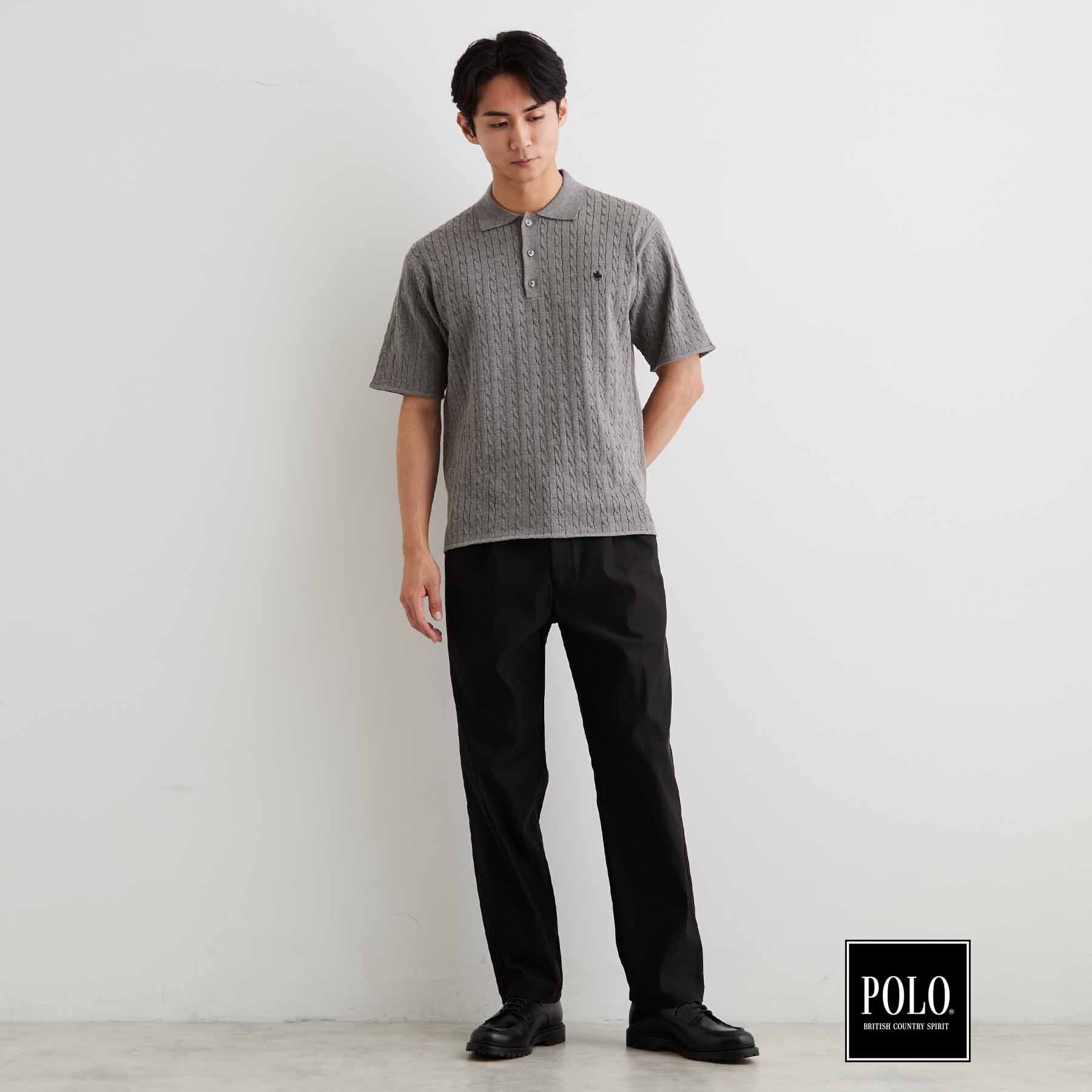 THE SHOP TK「POLO BCS/ケーブルニットポロ」|ニット・セーター|