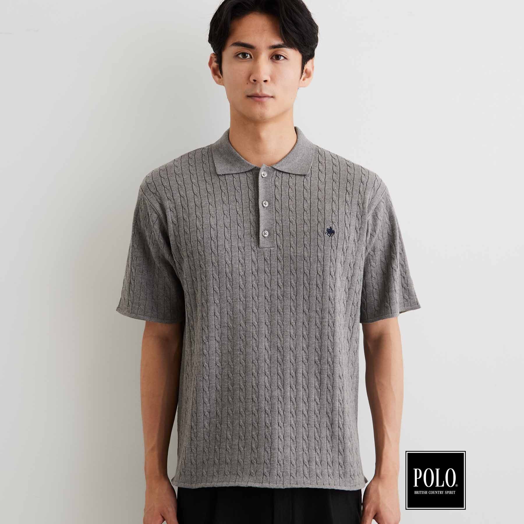 THE SHOP TK「POLO BCS/ケーブルニットポロ」|ニット・セーター|