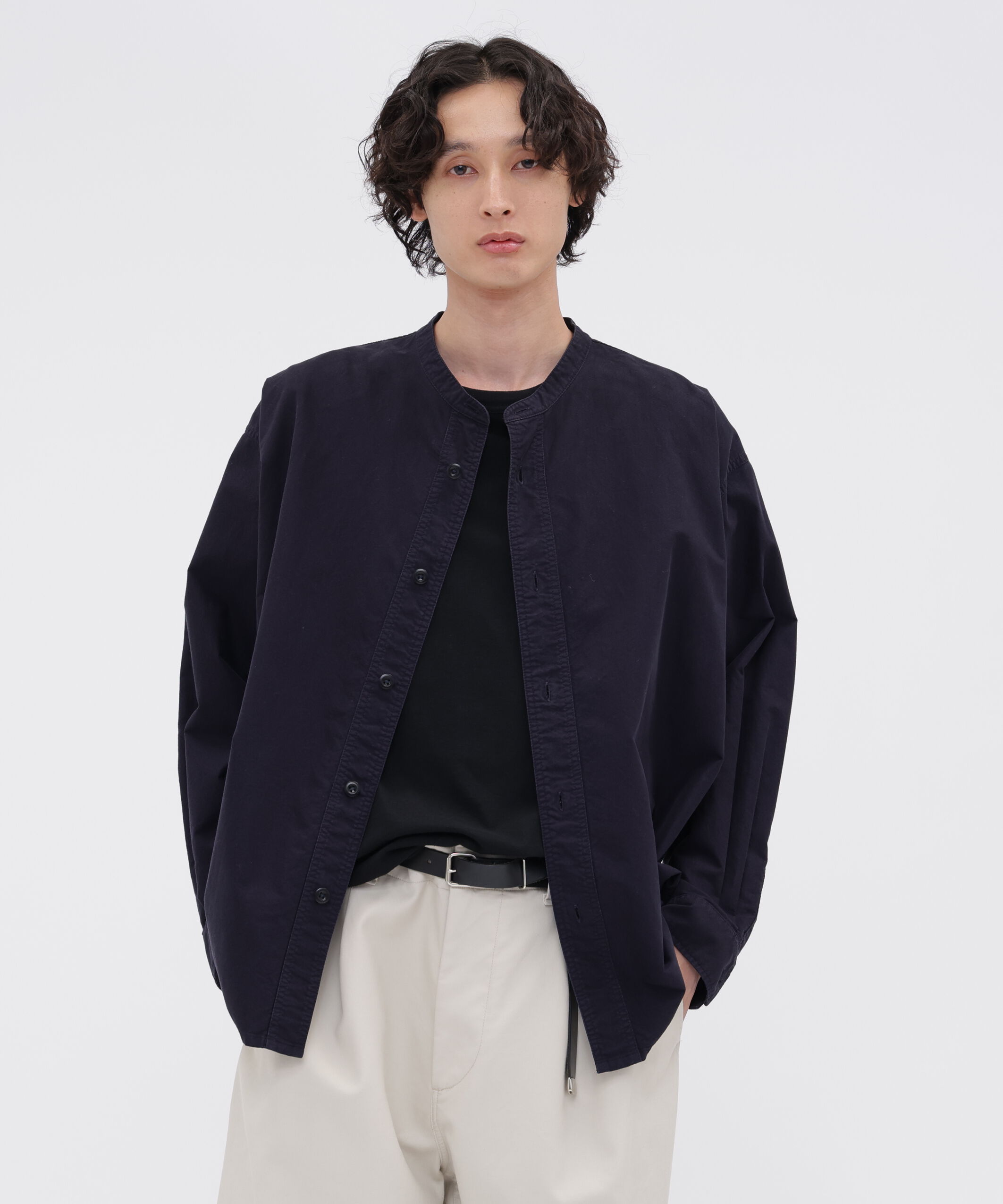 MHL.「SOFT HOPSACK SHIRT」|シャツ・ブラウス|DARK NAVY1