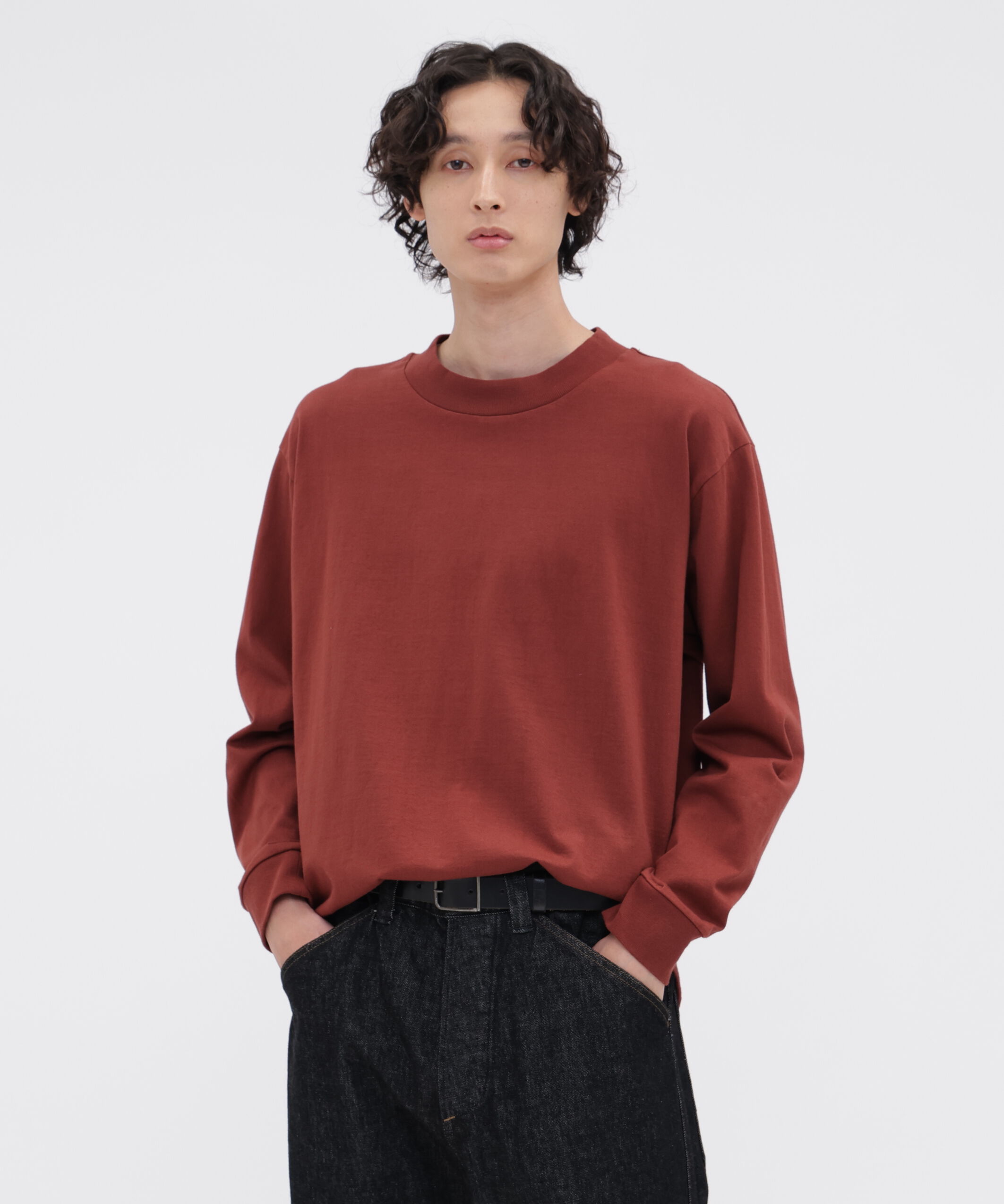 MHL.「MATTE COTTON JERSEY TOP」|Tシャツ・カットソー|DARK CHERRY2