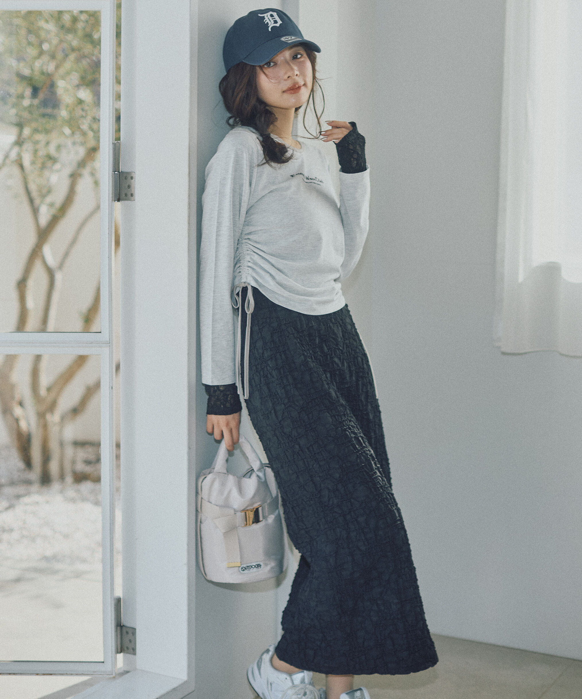 PROPORTION BODY DRESSING「ジャガードナロースカート　26SS」|スカート|ブラック