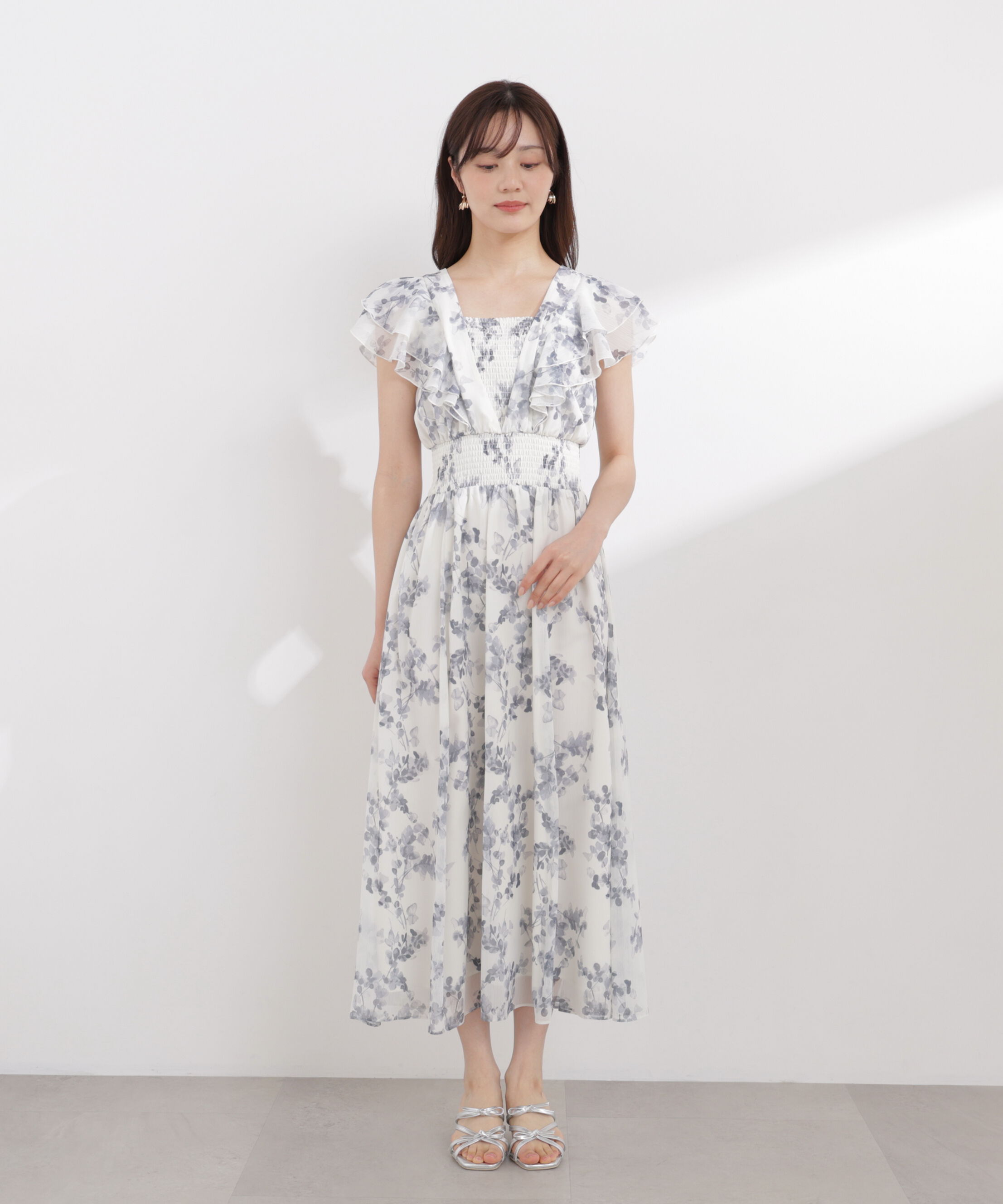 PROPORTION BODY DRESSING「ラッフル袖花柄ワンピース 26SS」|ワンピース|