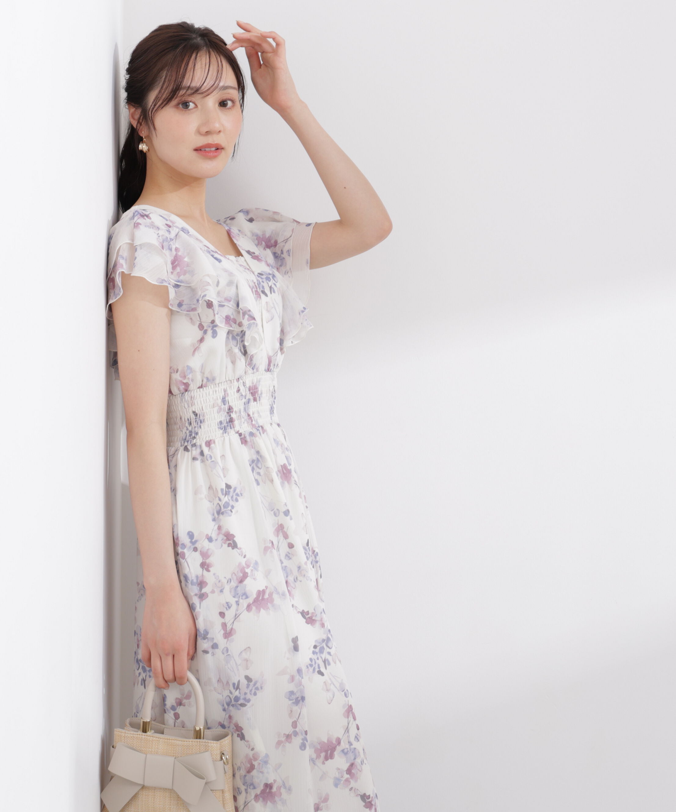 PROPORTION BODY DRESSING「ラッフル袖花柄ワンピース 26SS」|ワンピース|エクリュ&times;パー