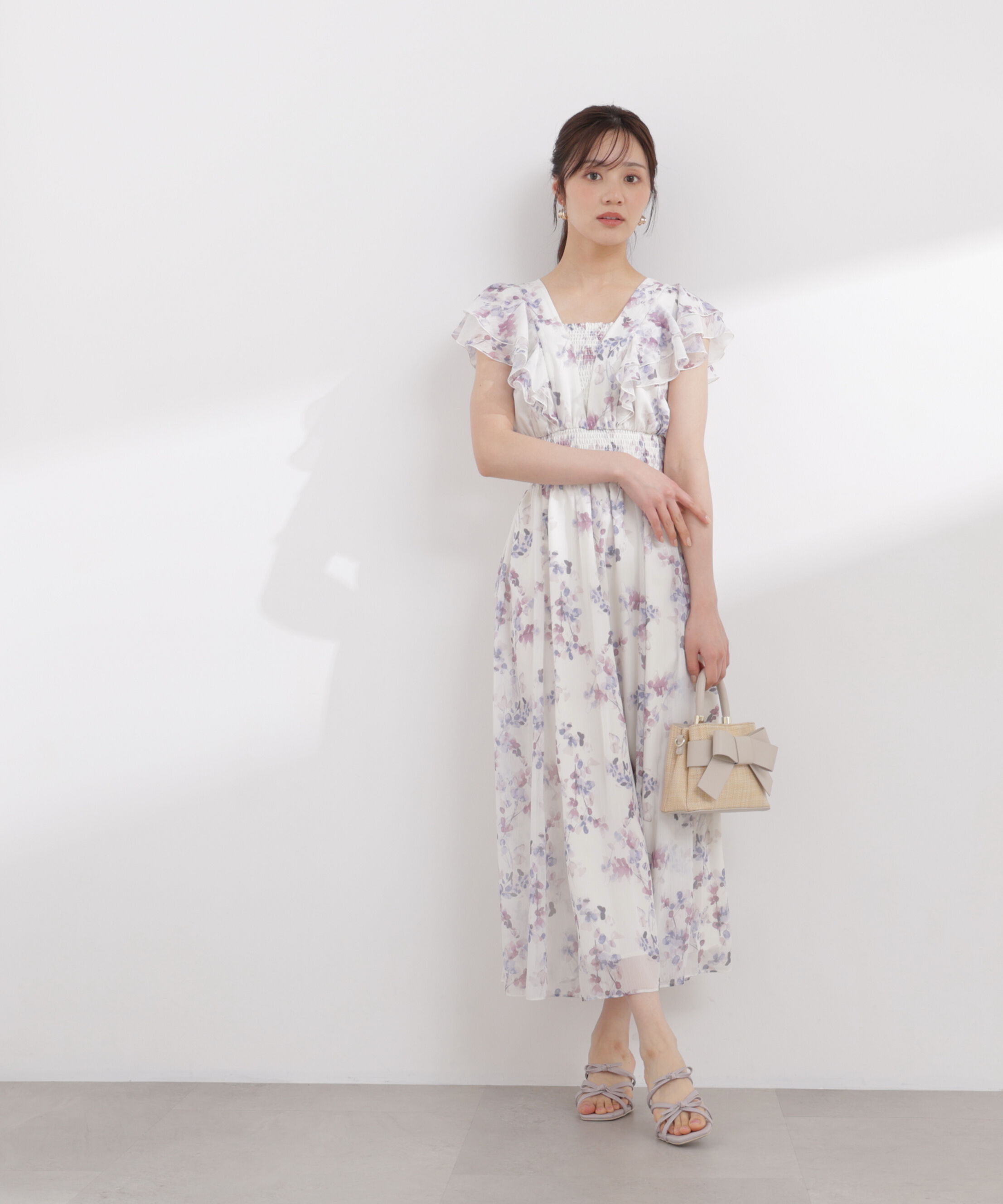 PROPORTION BODY DRESSING「ラッフル袖花柄ワンピース 26SS」|ワンピース|