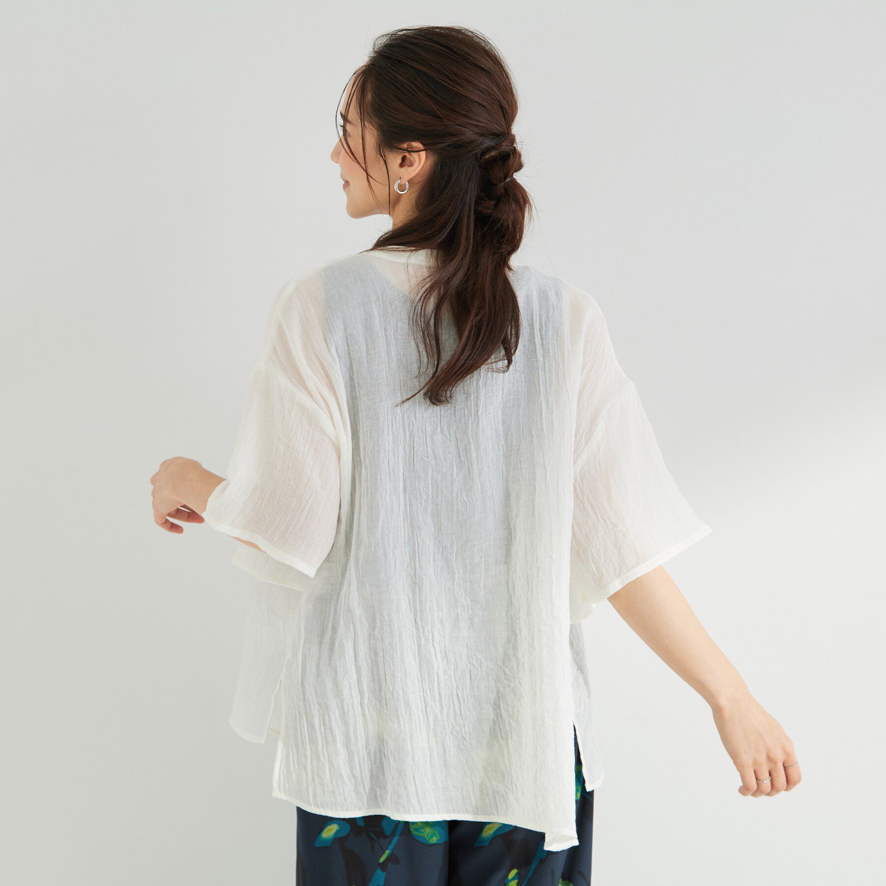 SHOO･LA･RUE「フロントフリル シアーワッシャーブラウス」|シャツ・ブラウス|