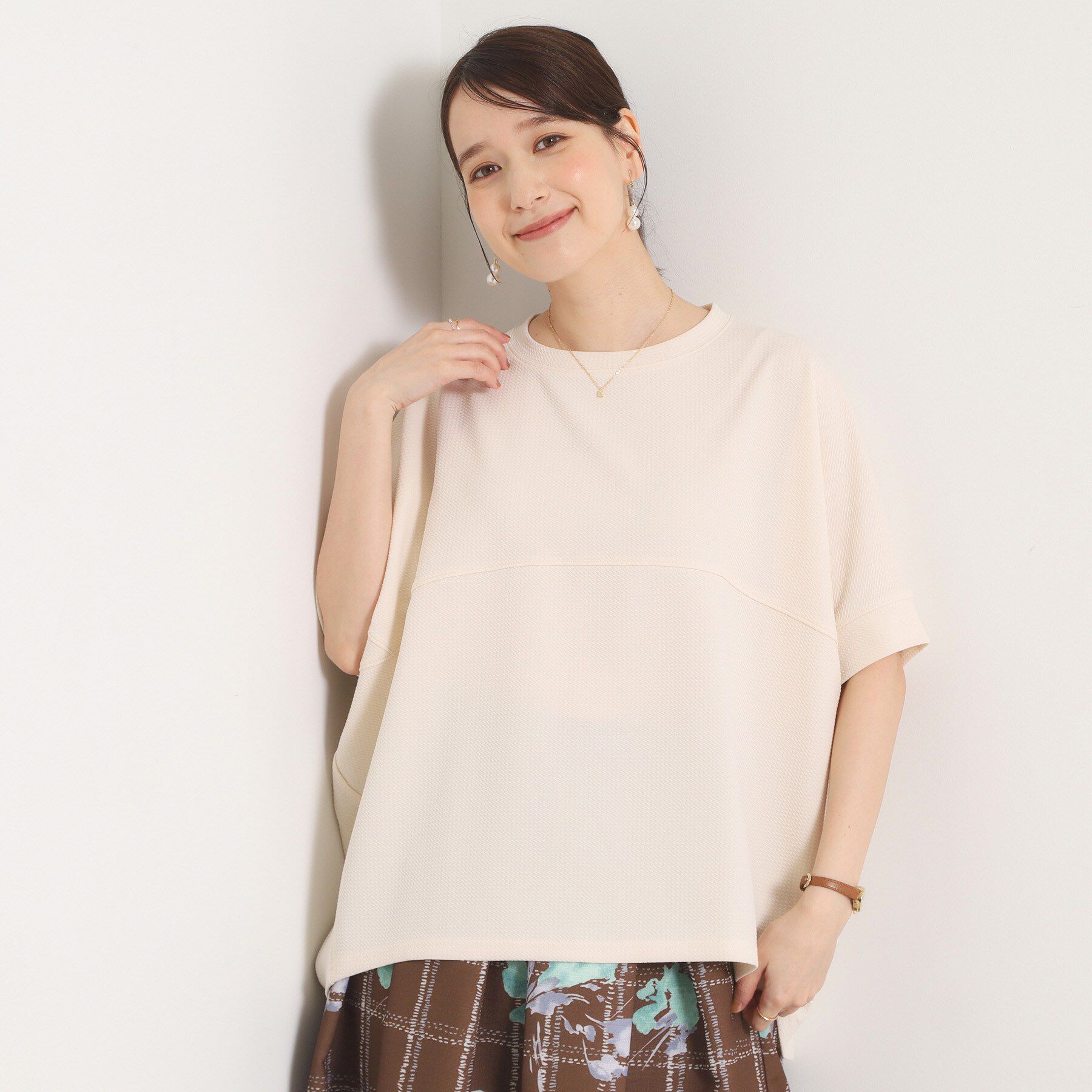 ITS&rsquo;DEMO「ふくれジャカードドルマントップス」|Tシャツ・カットソー|