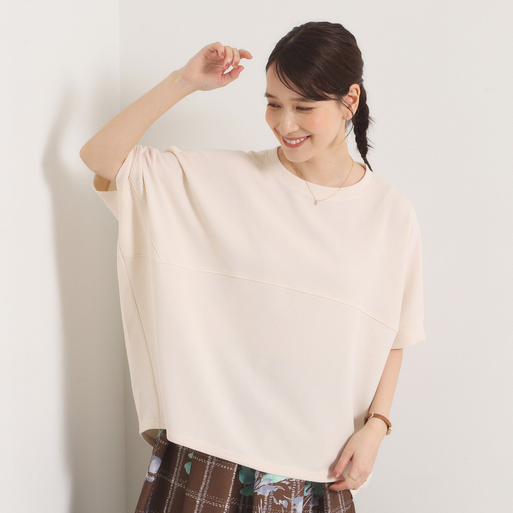 ITS&rsquo;DEMO「ふくれジャカードドルマントップス」|Tシャツ・カットソー|