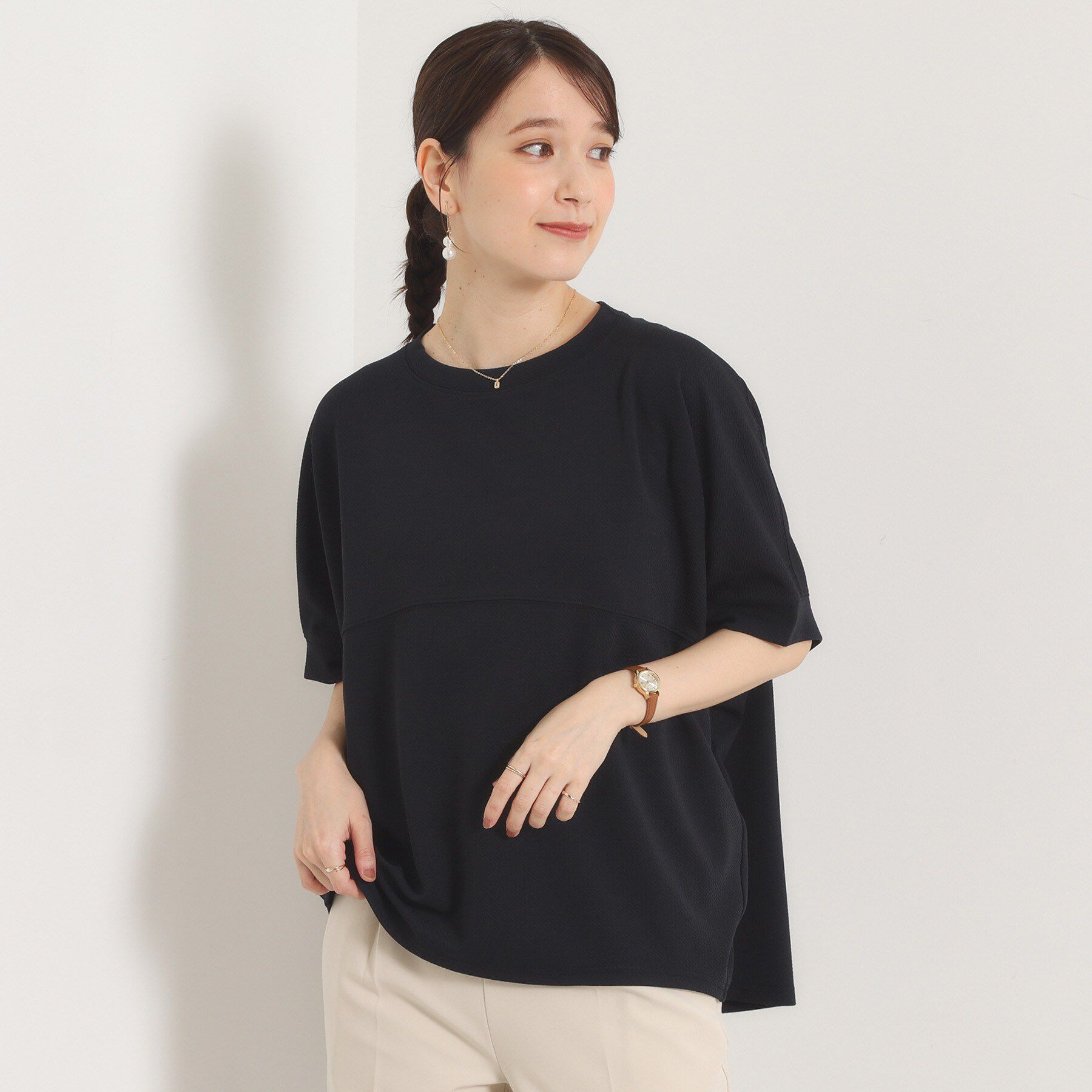 ITS&rsquo;DEMO「ふくれジャカードドルマントップス」|Tシャツ・カットソー|