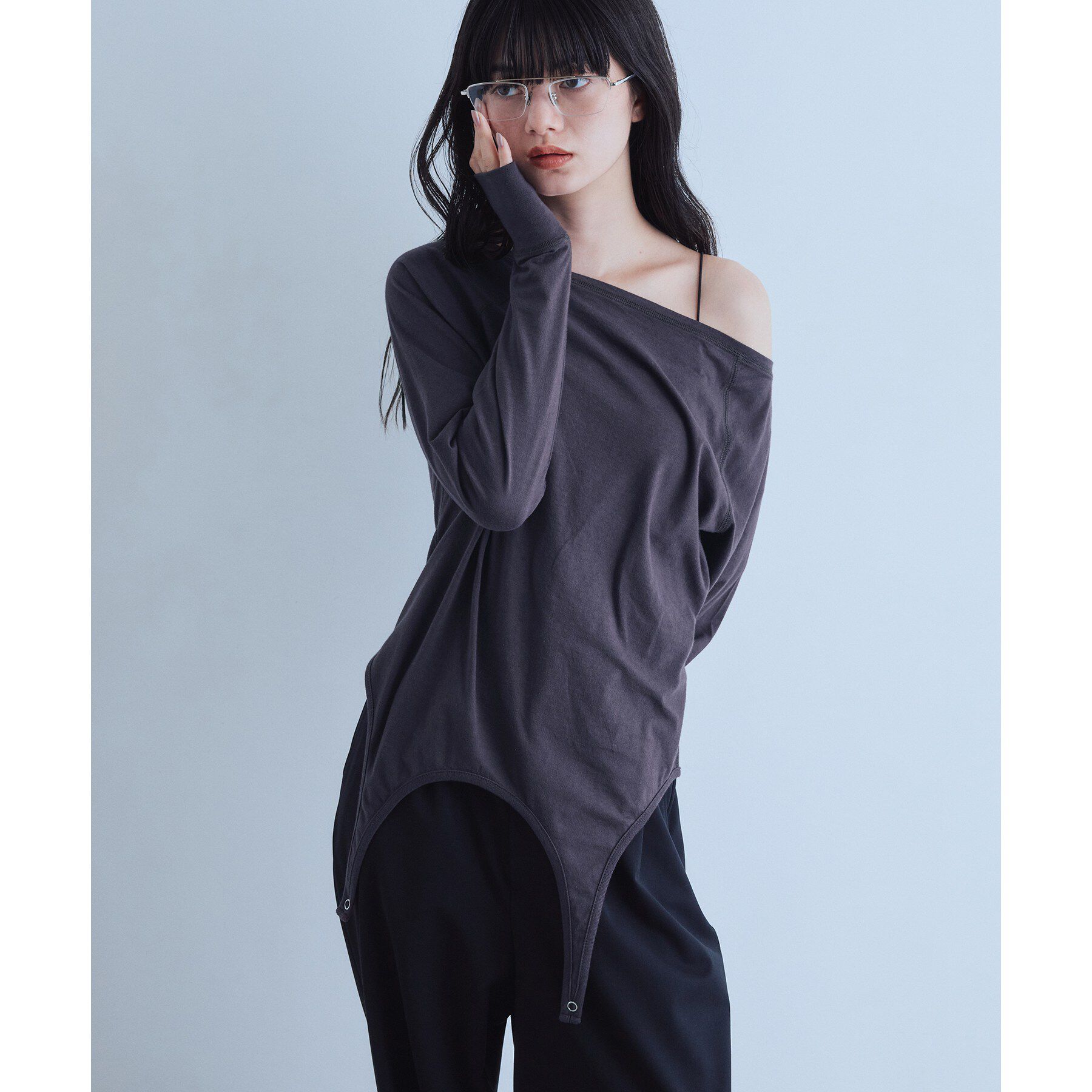 CODE A「【Re】easy flip tee」|Tシャツ・カットソー|チャコールグレー(0