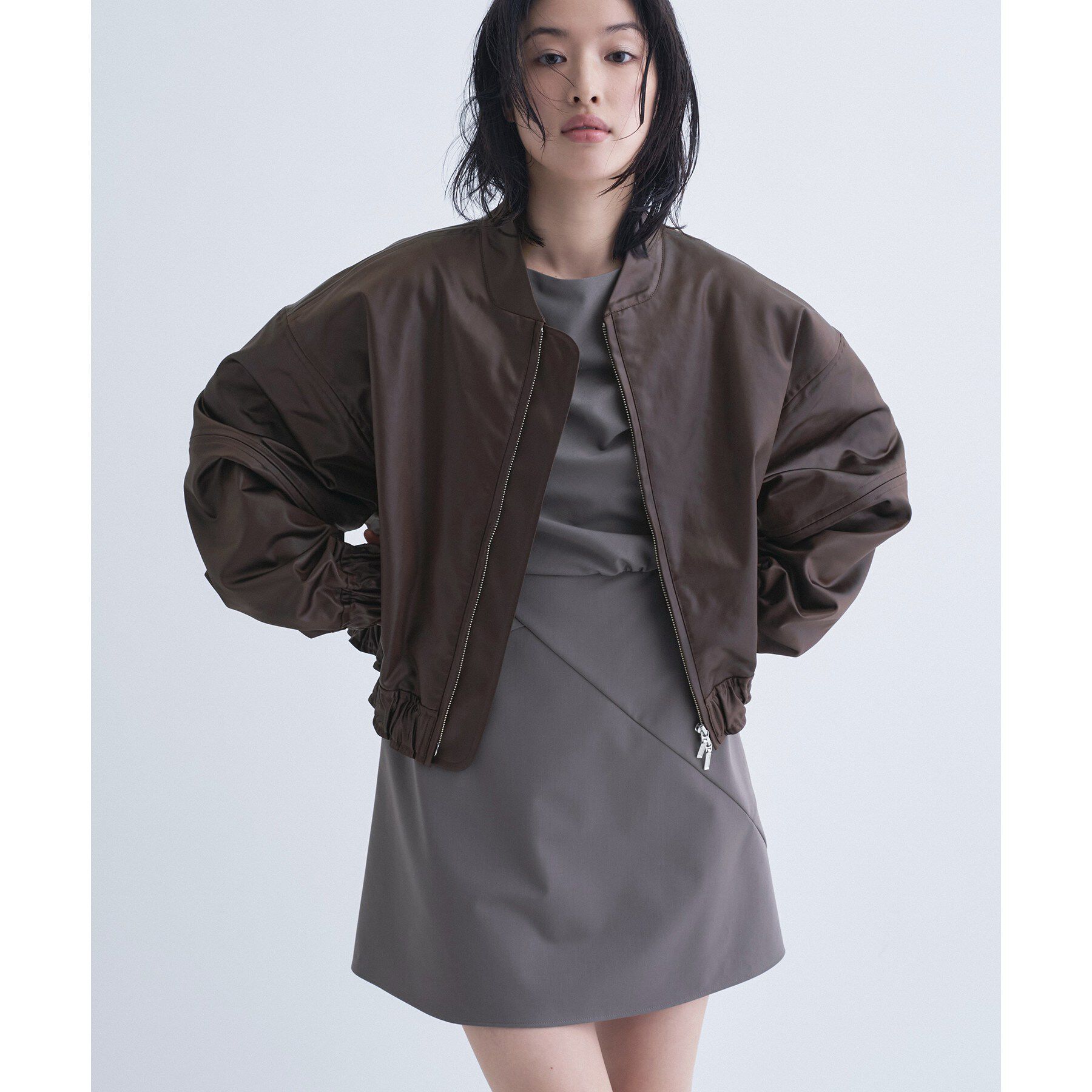 CODE A「【Re】satin bomber jacket」|ブルゾン・スタジャン|