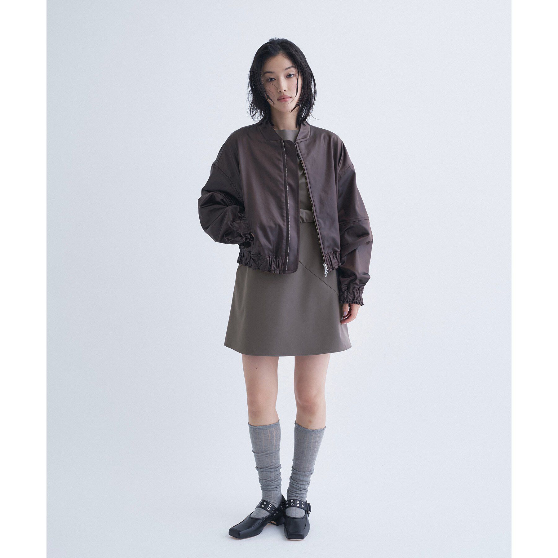 CODE A「【Re】satin bomber jacket」|ブルゾン・スタジャン|