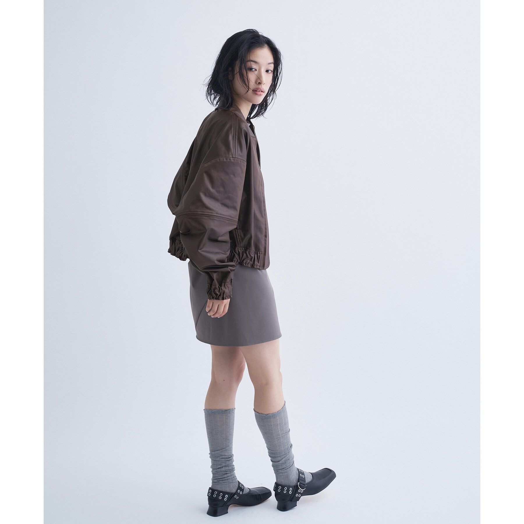 CODE A「【Re】satin bomber jacket」|ブルゾン・スタジャン|