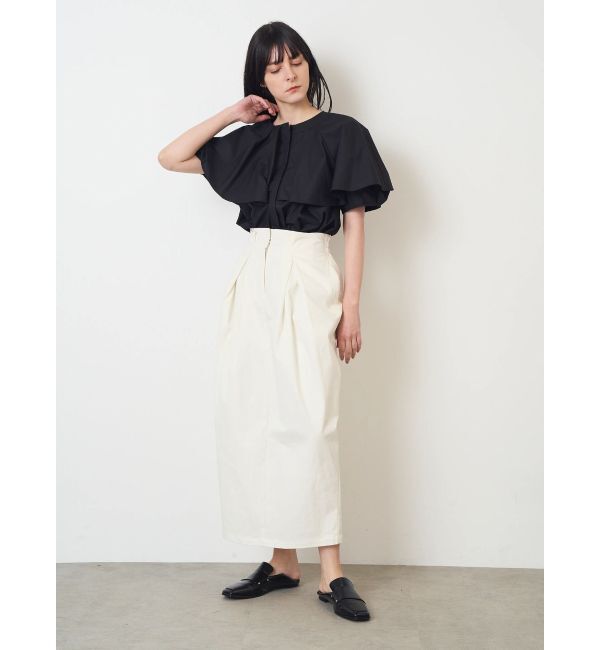 ELENDEEK「ASYME FRILL TUNIC BL」|シャツ・ブラウス|