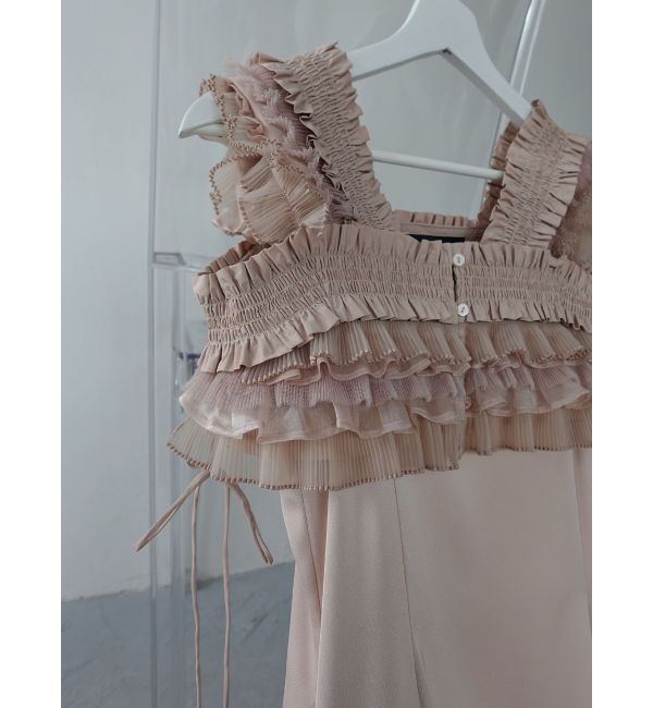 LAGUNAMOON「LADYミックステクスチャーボレロキャミワンピース」|ワンピース|