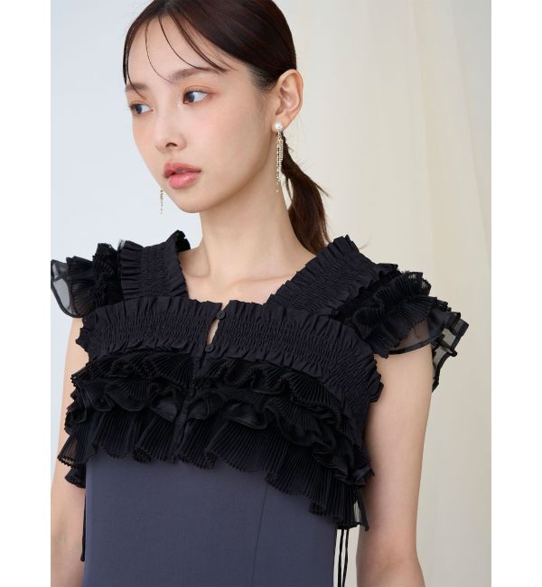 LAGUNAMOON「LADYミックステクスチャーボレロキャミワンピース」|ワンピース|