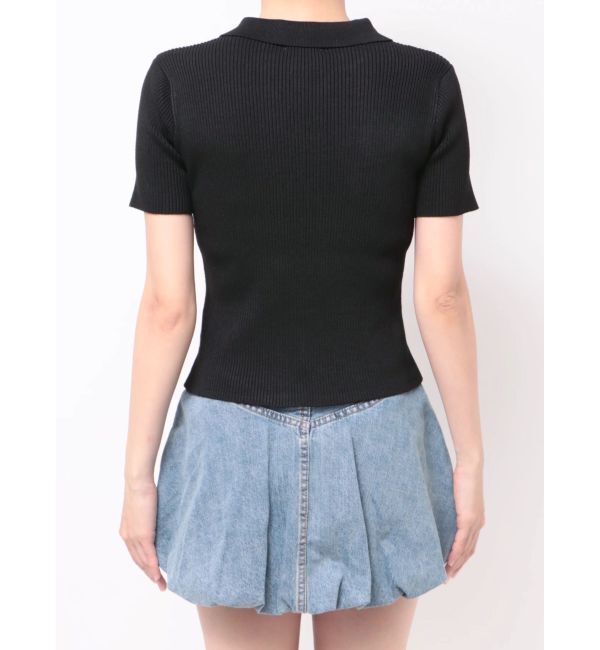 EVRIS「Embroidery ZIP ニットトップス」|ニット・セーター|