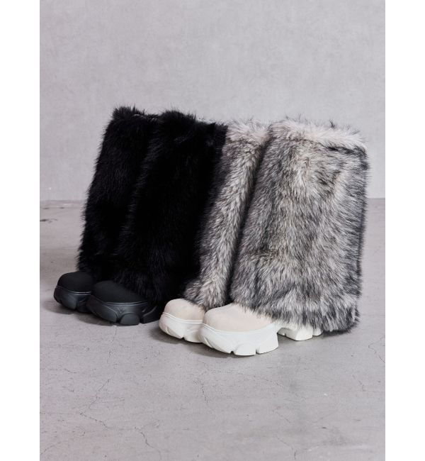 GYDA「2WAY ECO FUR LEG WARMERニットブーツ」|ロングブーツ|