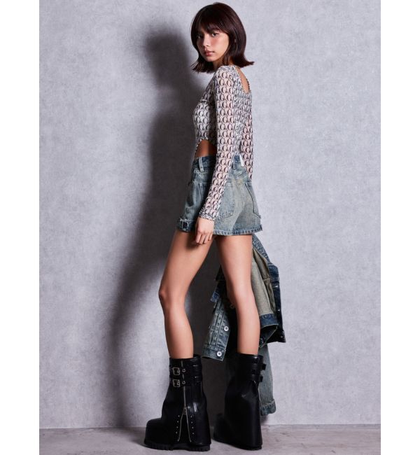 GYDA「ZIP design loose coverブーツ」|ロングブーツ|