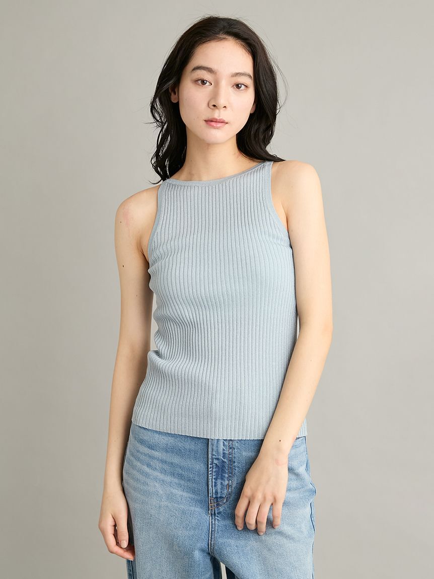 Mila Owen「【ウォッシャブル】ワイドリブノースリーブニット」|キャミソール|