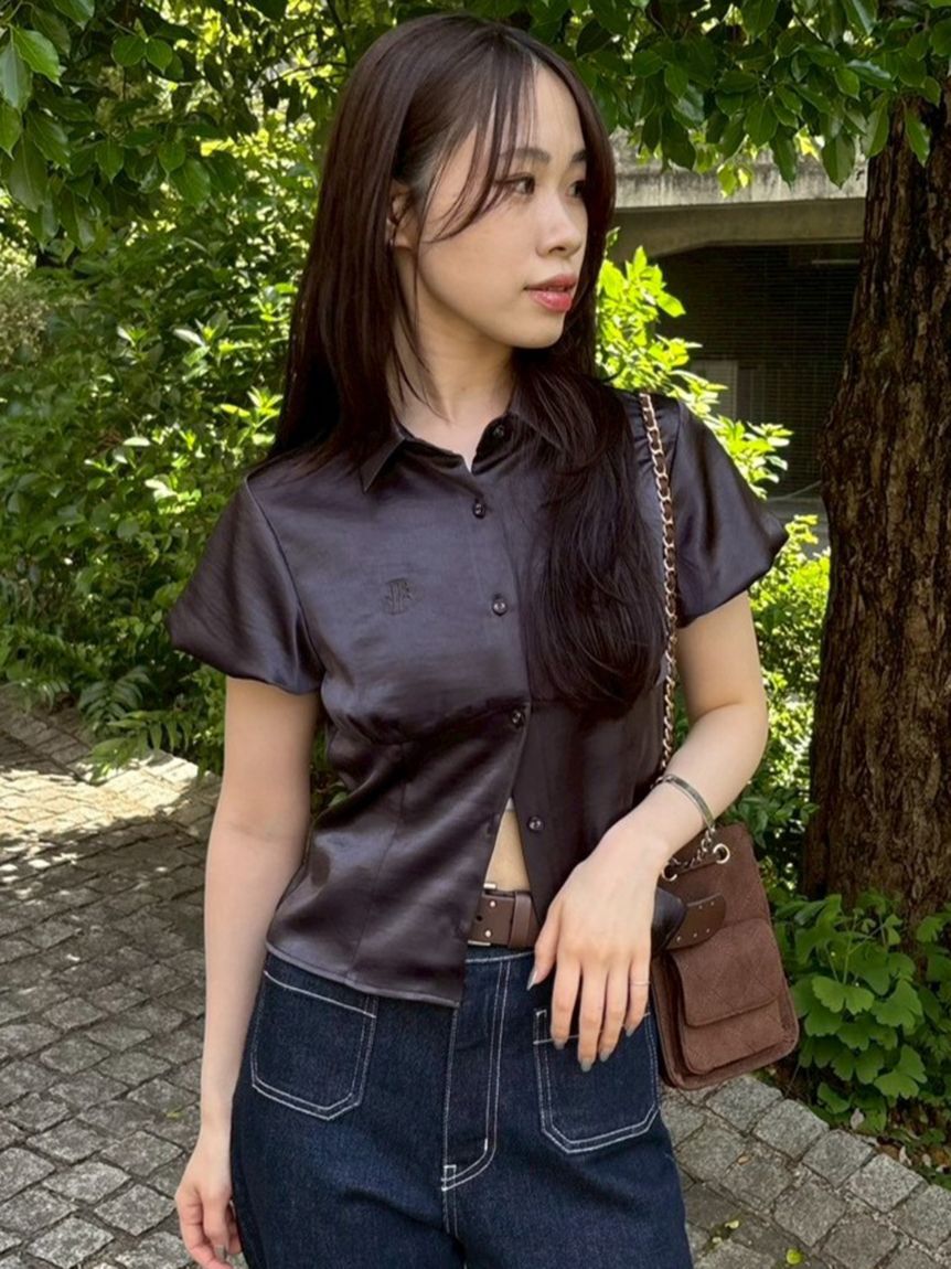 LILY BROWN「サテンパフスリーブシャツ」|シャツ・ブラウス|CGRY