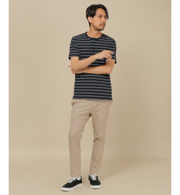 IKKA LOUNGE「ミラノリブボーダークールネックT」|Tシャツ・カットソー|