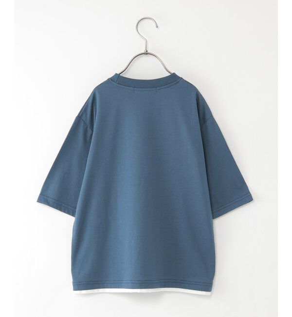 ikka kids「デニムニットコンビワッペンTシャツ（120~160cm）」|Tシャツ・カットソー|