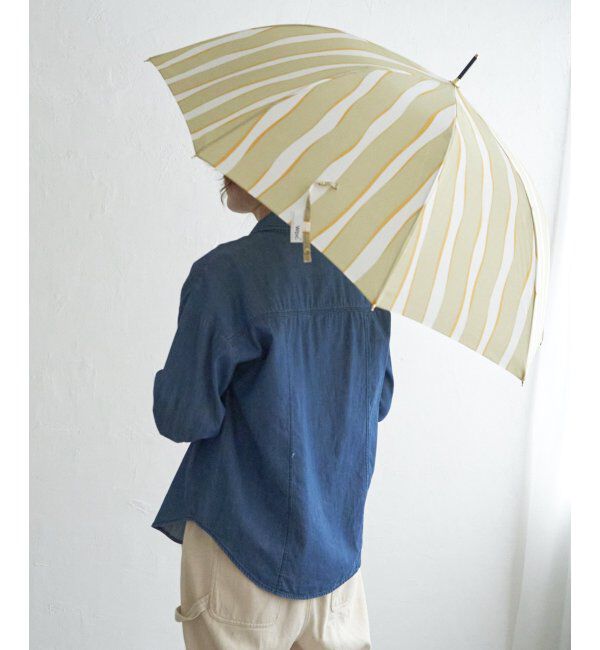 Lbc with Life「ニュアンスストライプ長傘 雨傘 晴雨兼用」|傘|ベージュ