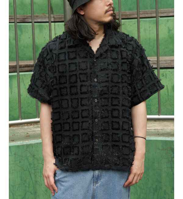 VENCE share style「スクエアジャガード半袖シャツ」|シャツ・ブラウス|