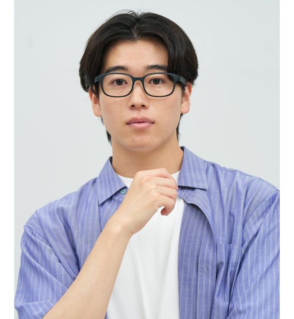  「ウェリントン型 メガネ 軽量 ズレ落ち防止 鼻パッド ユニセックス 伊達メガネ レンズ交換券付」|メガネ|