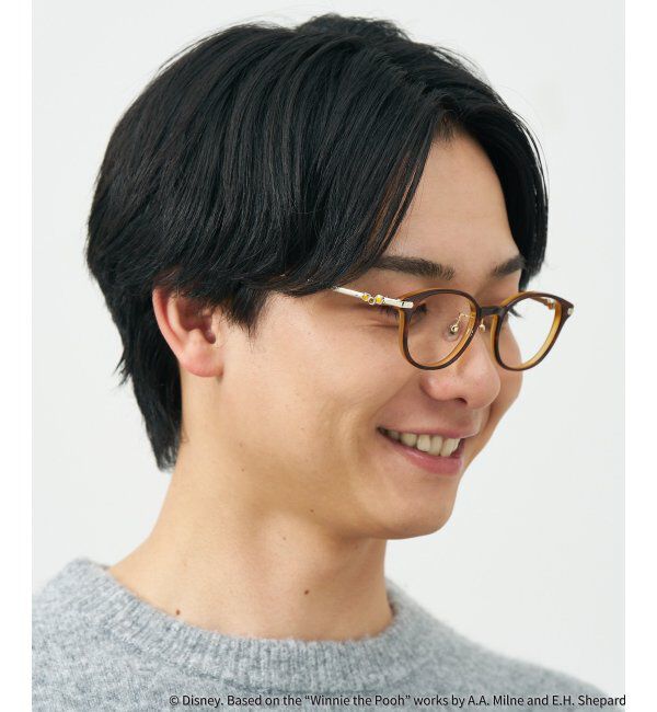  「 ウェリントン型 メガネ | 軽量、眼鏡、くまのプーさん Zoff  レンズ交換券付 レンズ交換券付」|メガネ|