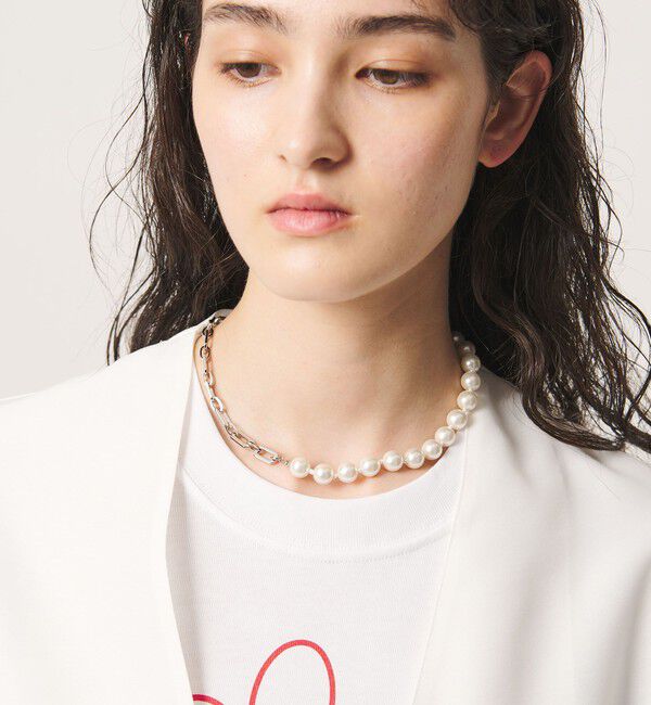 UNITED ARROWS「イミテーションパール&チェーン ネックレス」|ネックレス|