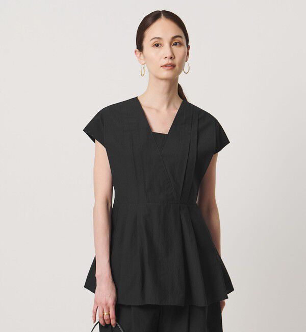 UNITED ARROWS「MANTECO POP フレンチスリーブ ブラウス」|シャツ・ブラウス|BLACK
