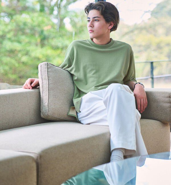 UNITED ARROWS green label relaxing「ダブルフェイス クルーネック 半袖 Tシャツ カットソー -吸水速乾・抗菌-」|Tシャツ・カットソー|OLIVE