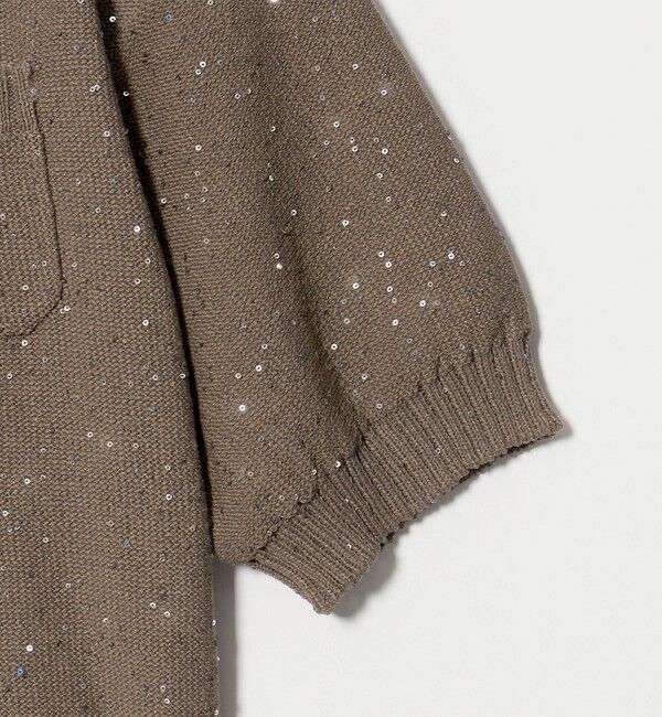 UNITED ARROWS green label relaxing「ハーフスリーブ スパンコール ニット カーディガン」|カーディガン|