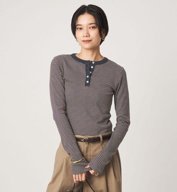UNITED ARROWS green label relaxing「【別注】＜Robert P. Miller＞ ヘンリーネック ロングスリーブ カットソー」|Tシャツ・カットソー|DK.BROWN
