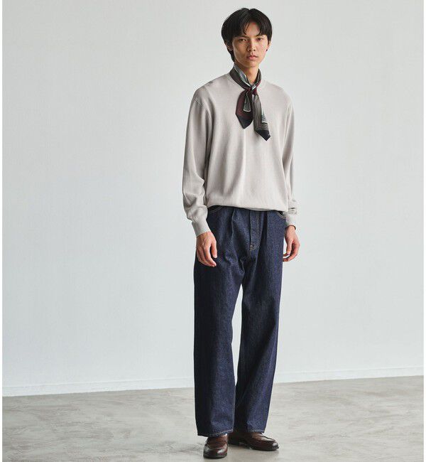 UNITED ARROWS green label relaxing「FINE BASIC スライバー デニム ワイド パンツ」|デニム|