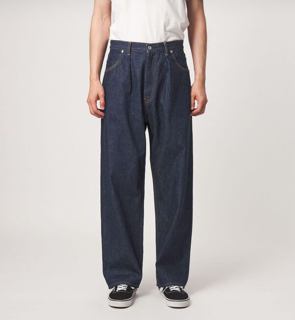 UNITED ARROWS green label relaxing「FINE BASIC スライバー デニム ワイド パンツ」|デニム|