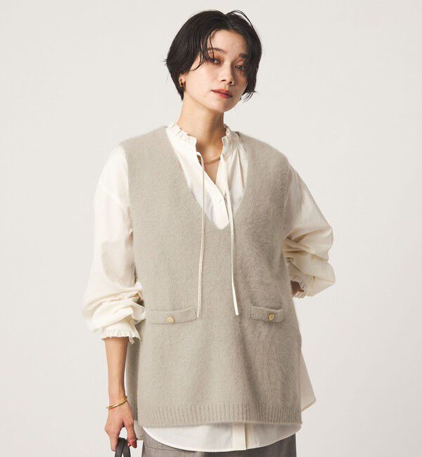 UNITED ARROWS green label relaxing「ヘアリー ニット ベスト」|ベスト・ジレ|BEIGE