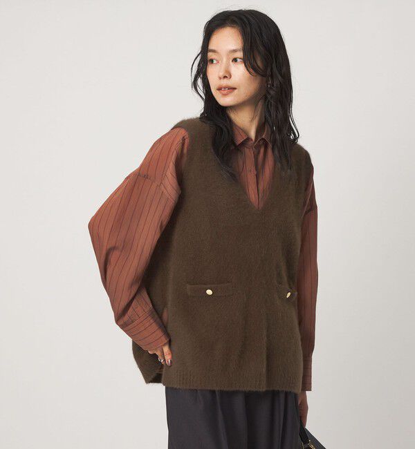 UNITED ARROWS green label relaxing「ヘアリー ニット ベスト」|ベスト・ジレ|DK.BROWN