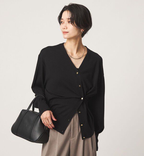 UNITED ARROWS green label relaxing「エブリニット 2WAY Vネック カーディガン」|カーディガン|BLACK
