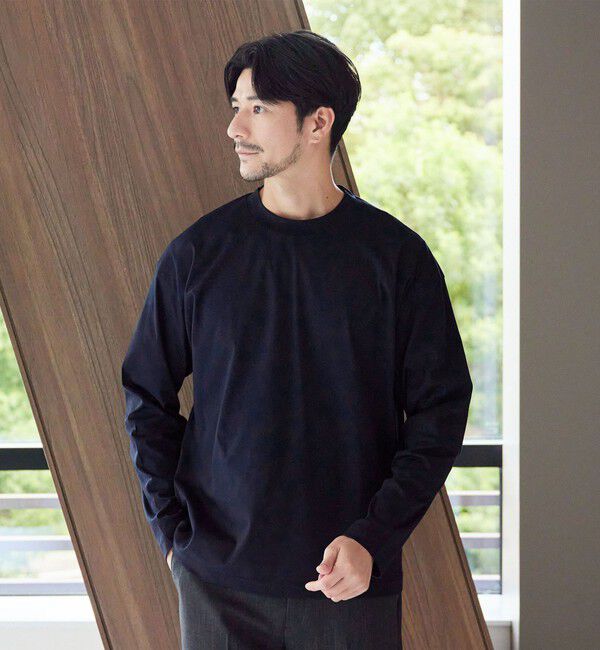 BEAUTY&YOUTH UNITED ARROWS「【WEB限定 WARDROBE SMART】NORITAKE クルーネック リラックス テーパード カットソー」|Tシャツ・カットソー|NAVY